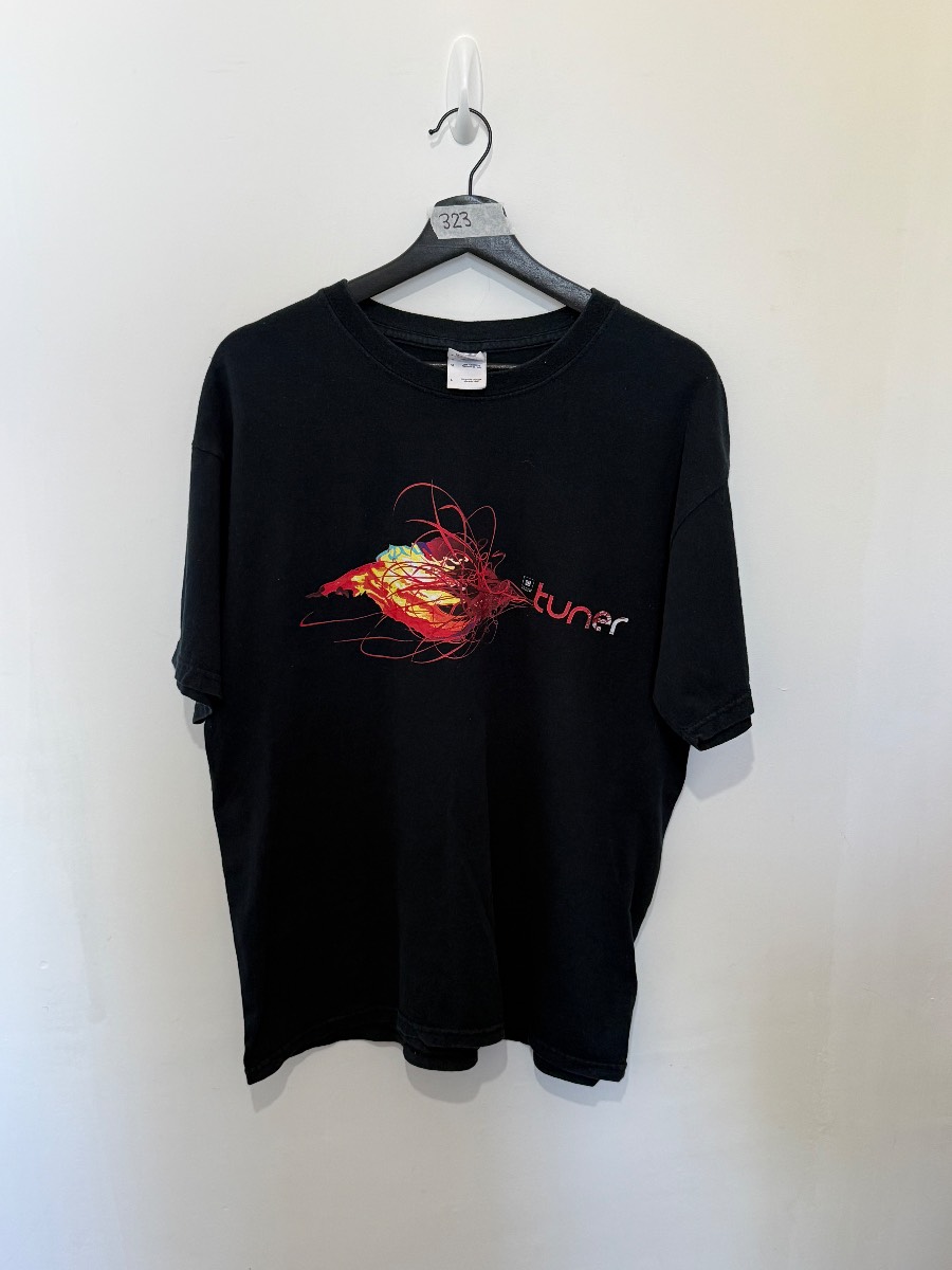 Vintage GM Tuner T Shirt Large L Black Gildan General Motors Flame Graphic Tee