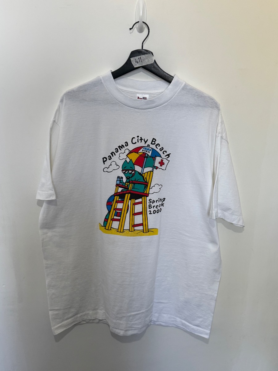 Vintage 2000 Panama City Beach Spring Break T-Shirt Mens XL Made in USA White