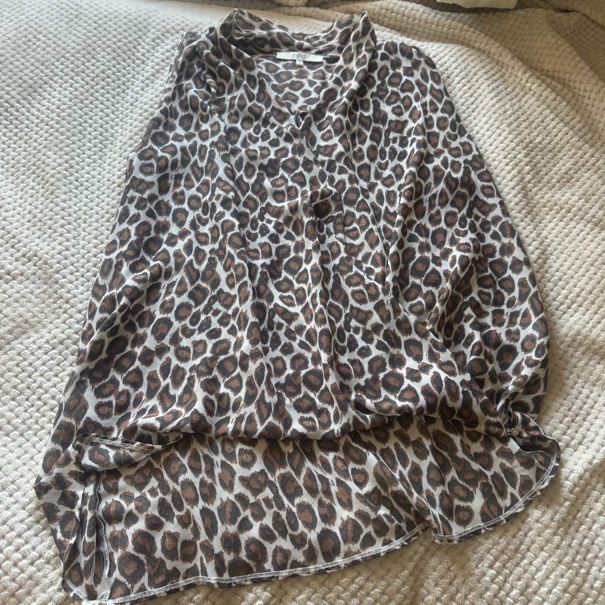 Next chiffon leopard print sleeveless summer holiday casual top size 14