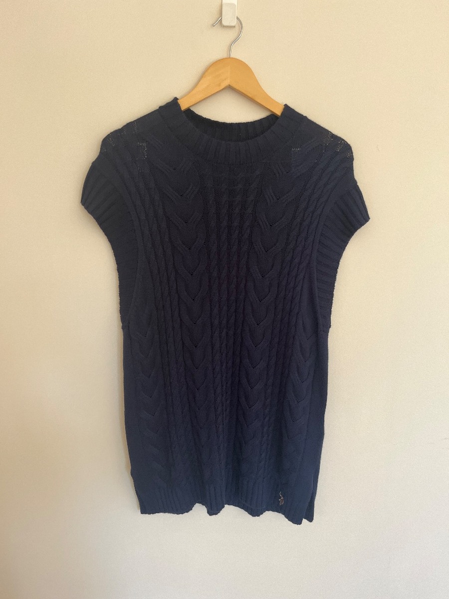 U.S Polo Assassin Navy Blue Cable Knit Sleeveless Dress | Women’s Size 14
