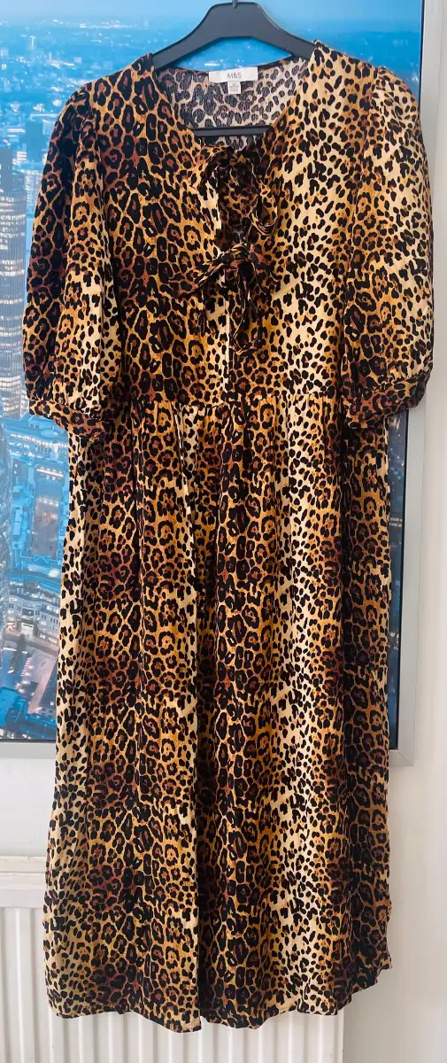 leopard print M&S dress petite