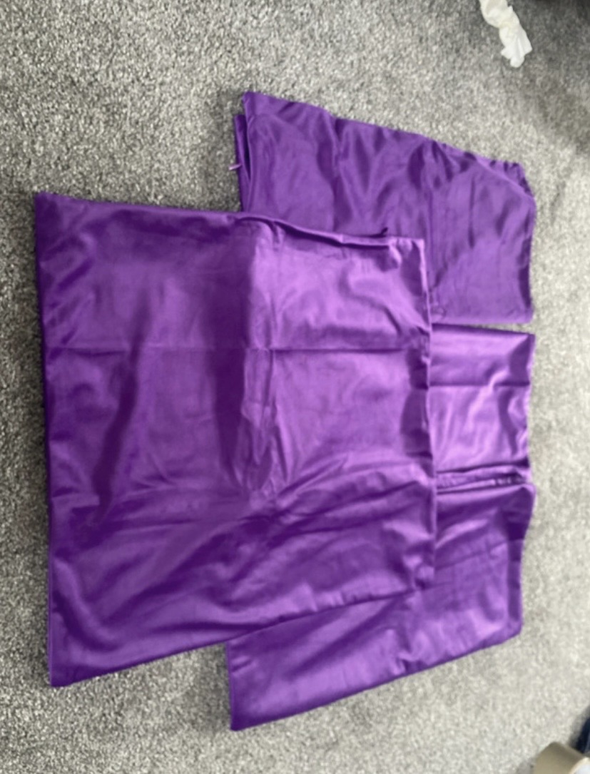 4 x purple silk cusion covers