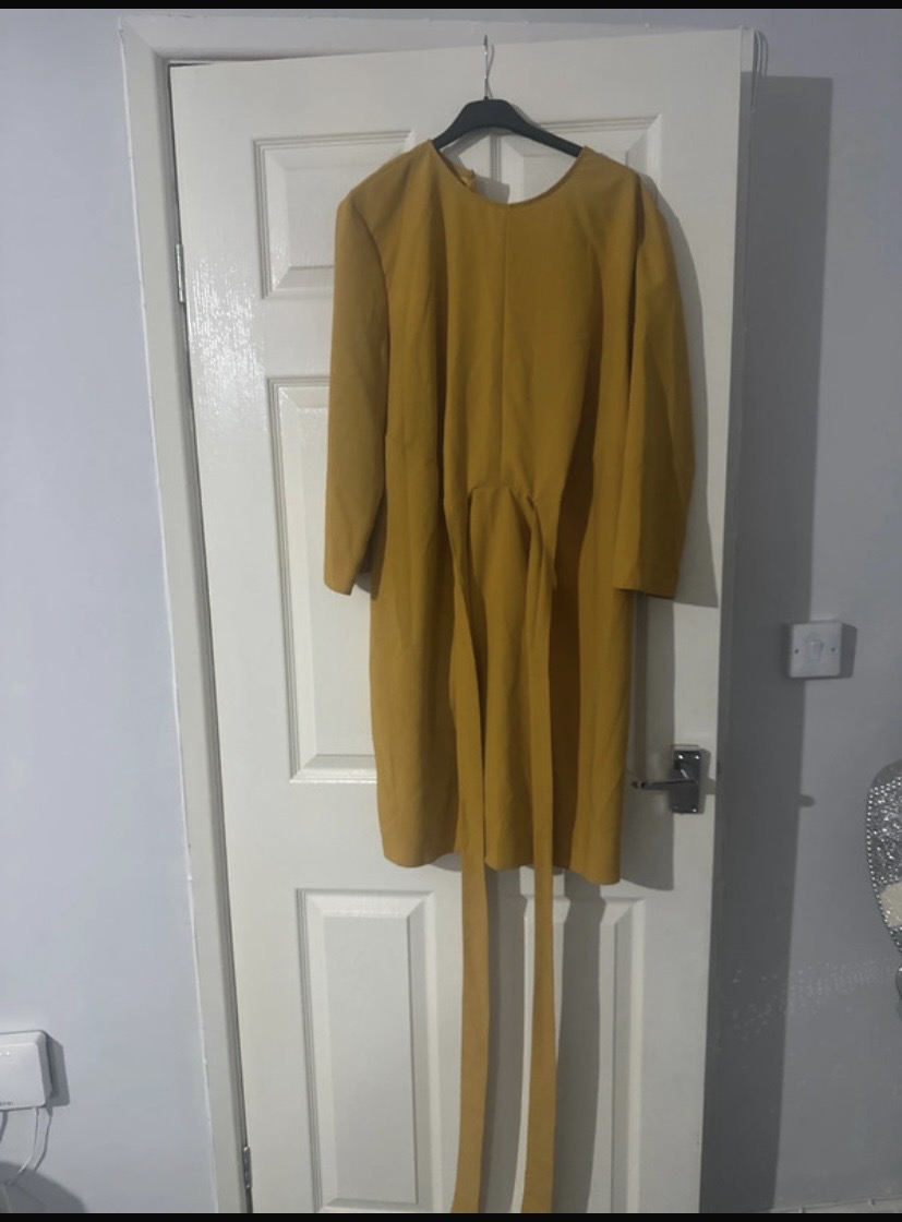 Asos mustard colour dress uk16