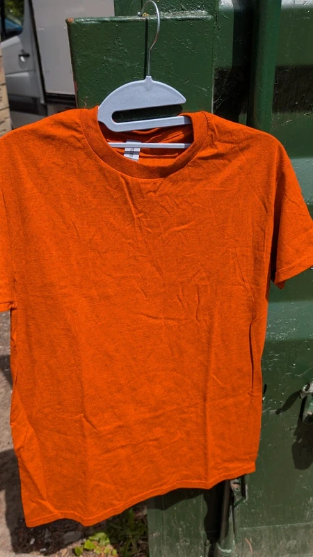 Glidan Men's Heavyweight Cotton T-shirt -Crew Neck -Short Sleeves-Orange -Size L-New·