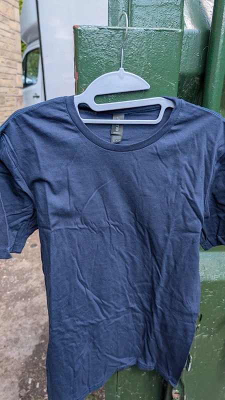 Glidan Men's Heavyweight Cotton T-shirt -Crew Neck -Short Sleeves-Navy Blue -Size M -New