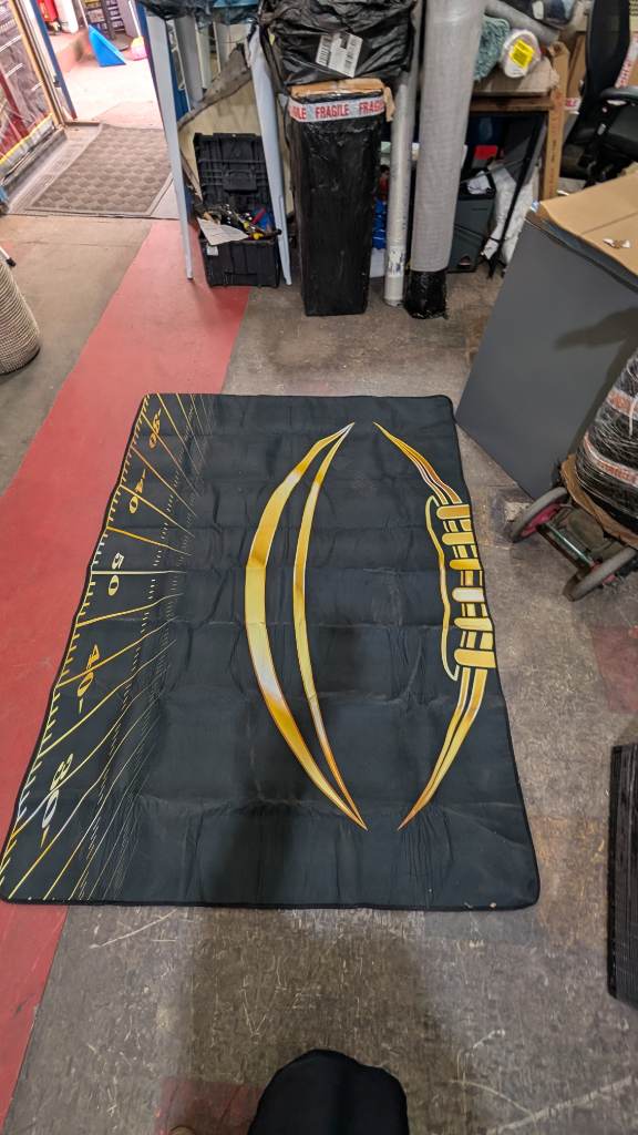 Loussiesd Area Rug Black Gold Rugby Ball -150x200cm