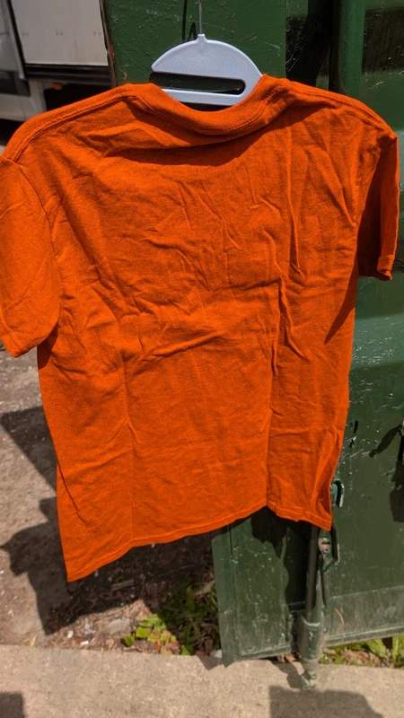 Glidan Men's Heavyweight Cotton T-shirt -Crew Neck -Short Sleeves-Orange-Size S - New