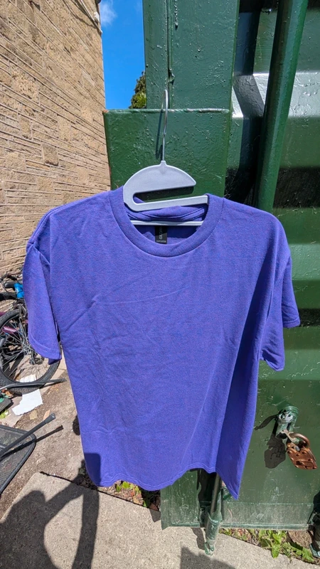 Glidan Men's Heavyweight Cotton T-shirt -Crew Neck -Short Sleeves-Purple -Size XL