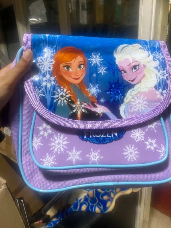 Disney Frozen Insulated Lunch Bag- Purple/Lilac Elsa & Anna-with Shoulder Strap - New -