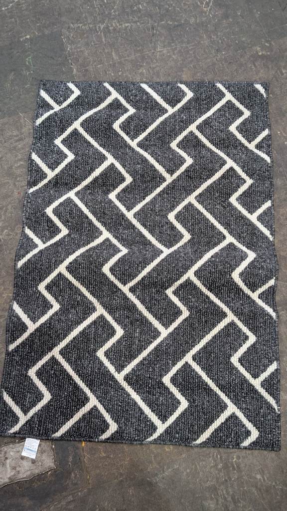 Indoor Door Mats,50x80cm Door Mat Non Slip Backing-Grey/white