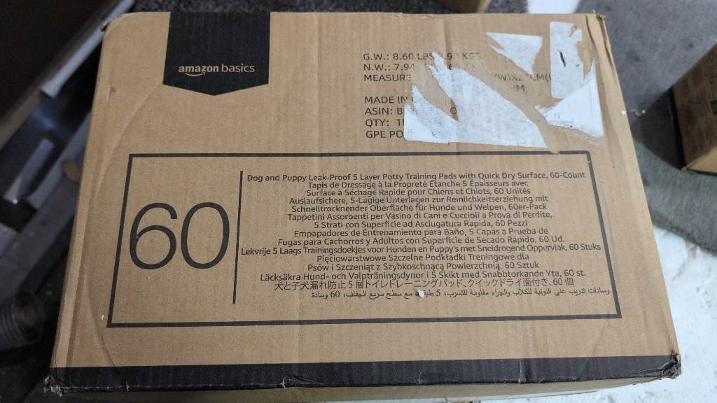 Amazon Basics Leak Proof Training Pads -Size 71*86cm -Qty 60