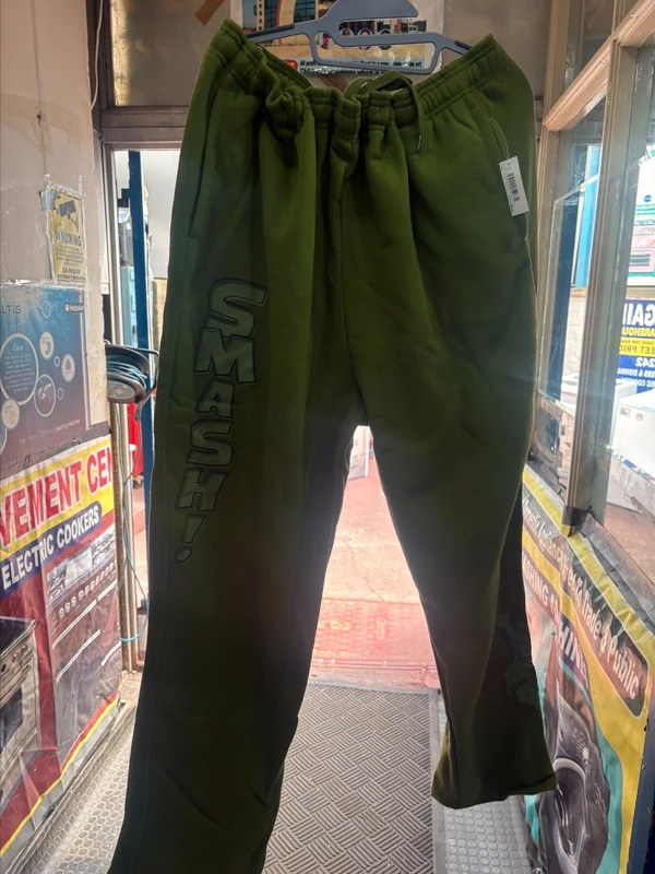 Marvel The Incredible Hulk Smash Olive Green Fleece Joggers-Size XXL - New