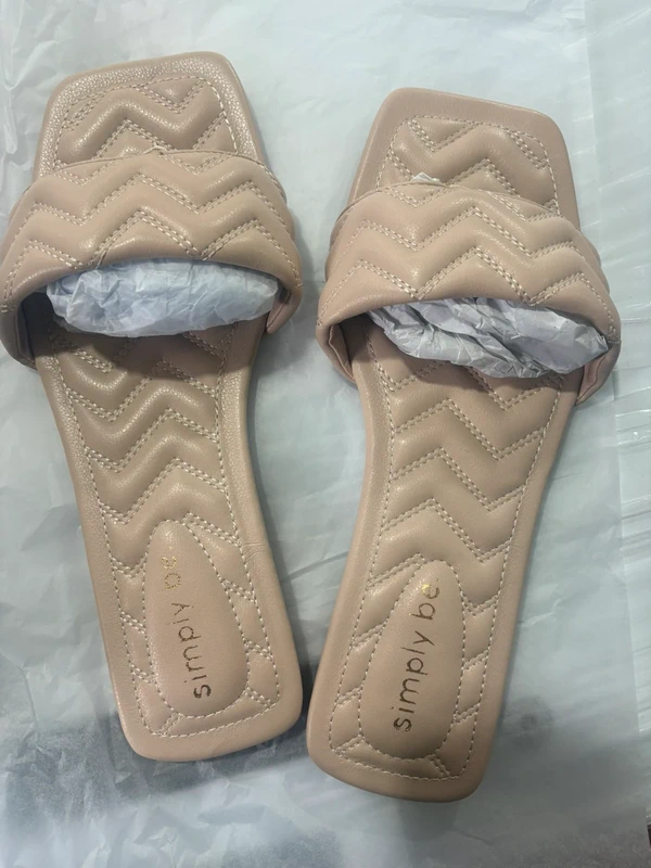 Simply Be Nude Quilted Slip-On Mules – Square Toe - Size 7 – Brand New