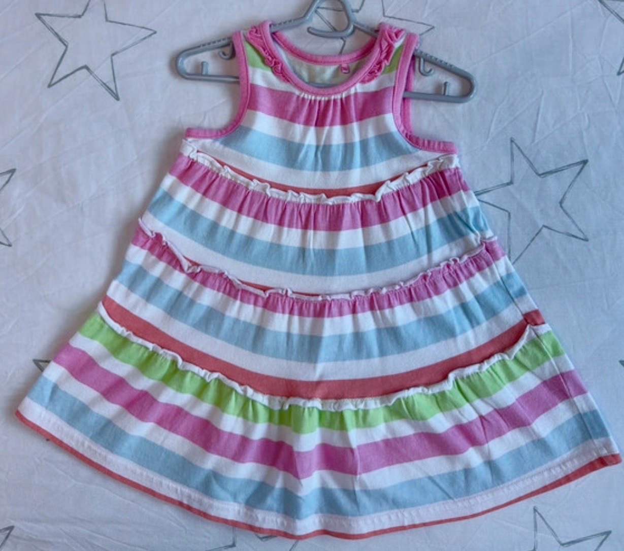 Girls stripy summer dress 9-12 months excellent condition