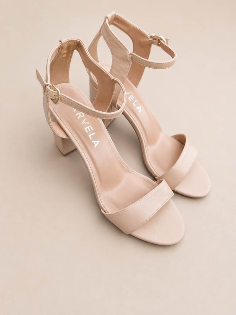 Carvela Nude Block Heel Sandals UK 8 / EU 41 – Elegant Occasion Heels | Wedding Guest | Party | Prom