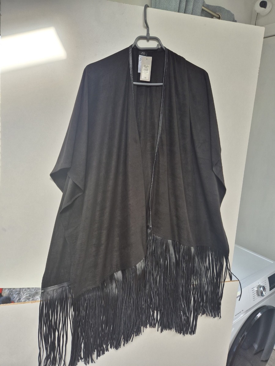 River Island Faux Leather Tassels Shawl