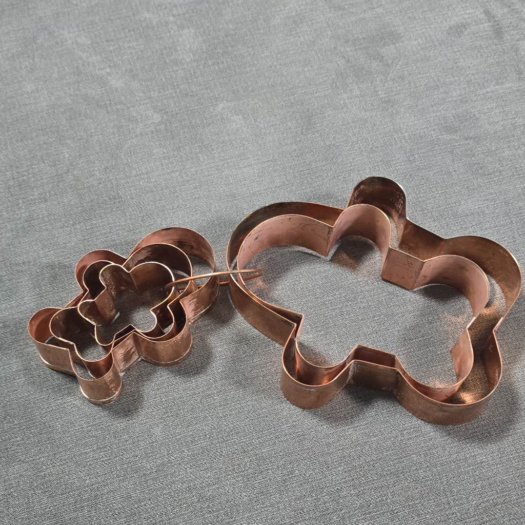 Copper cookie Cutter set vintage