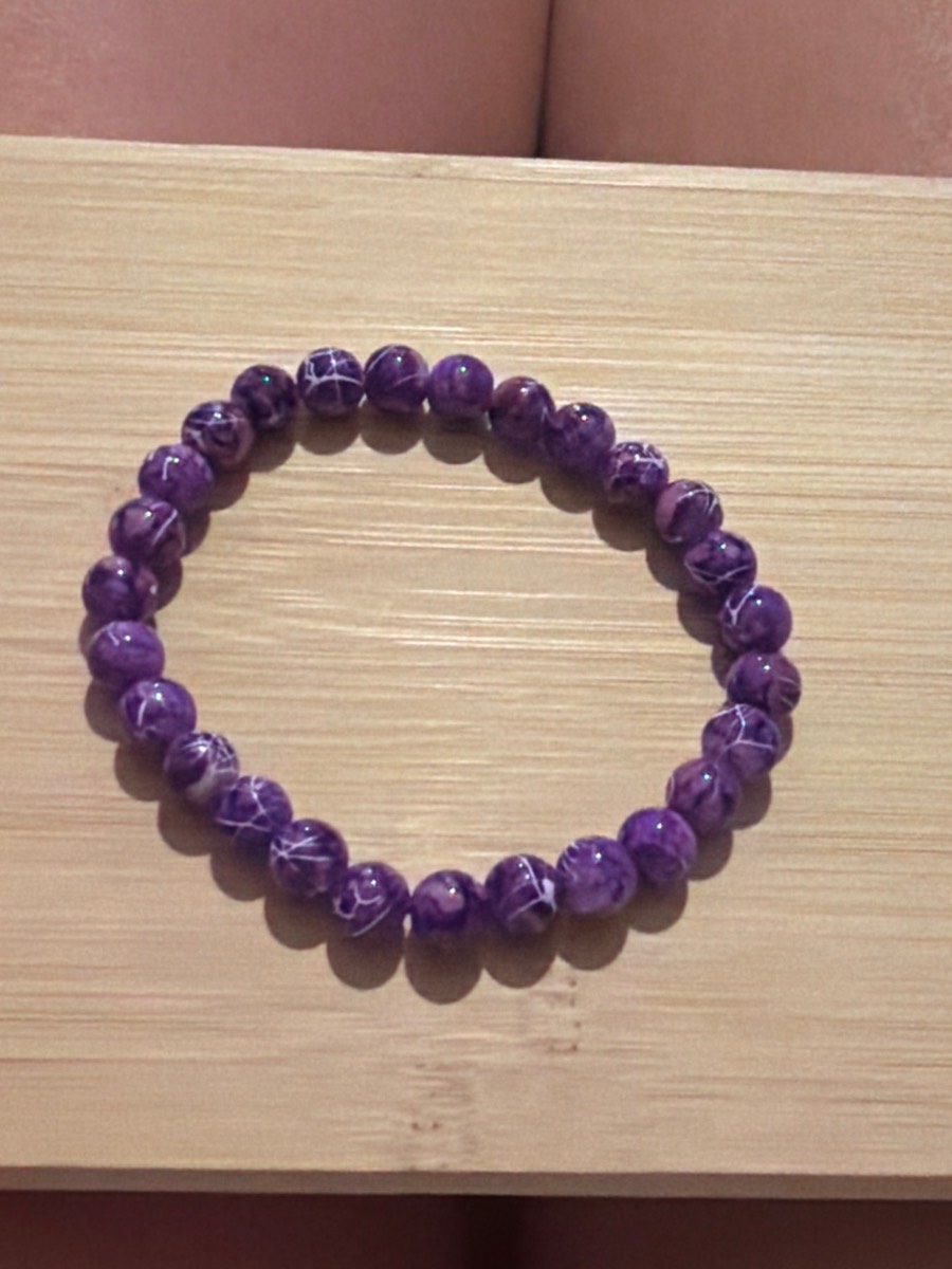 Handmade Marble effect purple bracelet