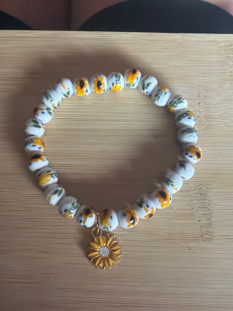 Sunflower bracelet with yellow flower