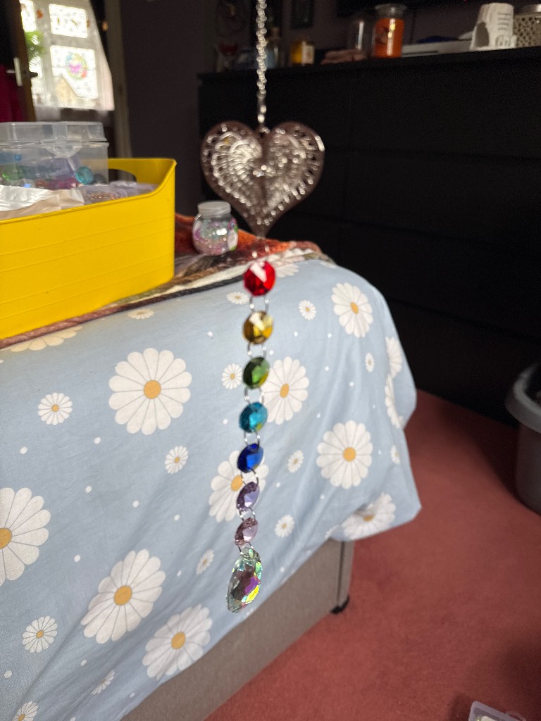 3d heart rainbow sun catcher