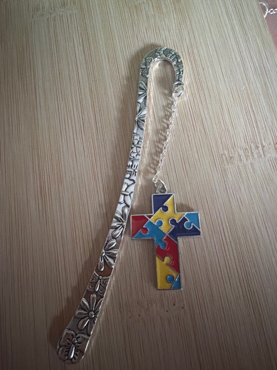 Large Autism cross bookmark
