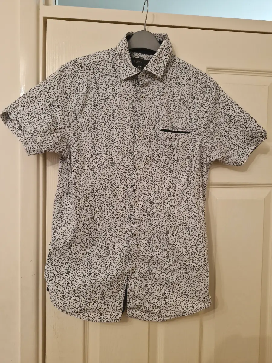 Primark men's blue floral print smart shirt