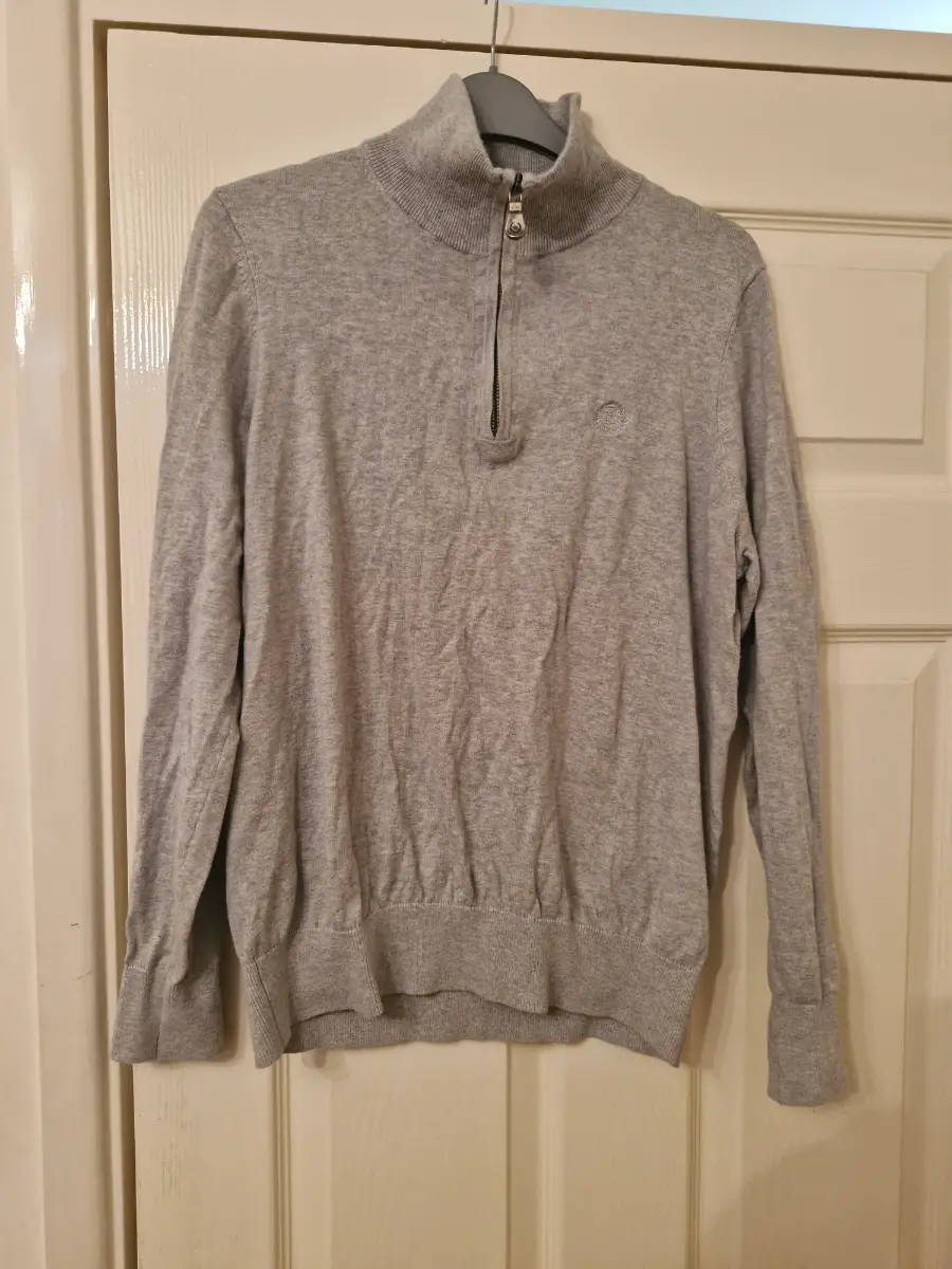 Henri Lloyd grey three quarter zip jumper