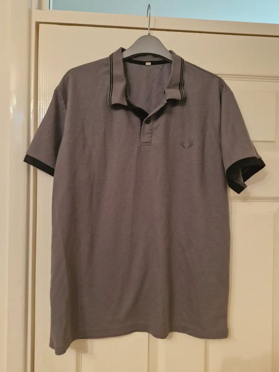 Shein light grey polo top