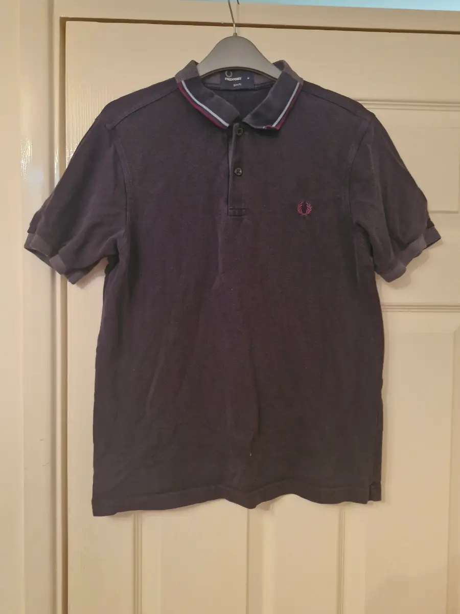 Mens fred perry black polo top