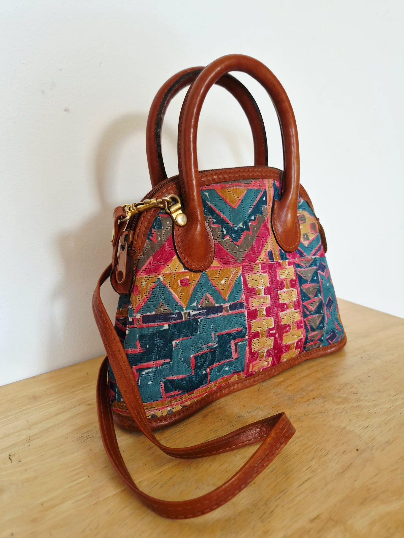 Vintage Jenners Edinburgh Small Abstract Print Handbag Made In Italy