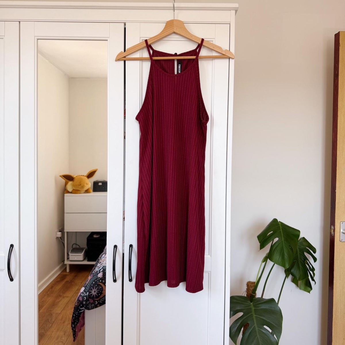 Missguided Burgundy Halter Neck Style Strappy Dress