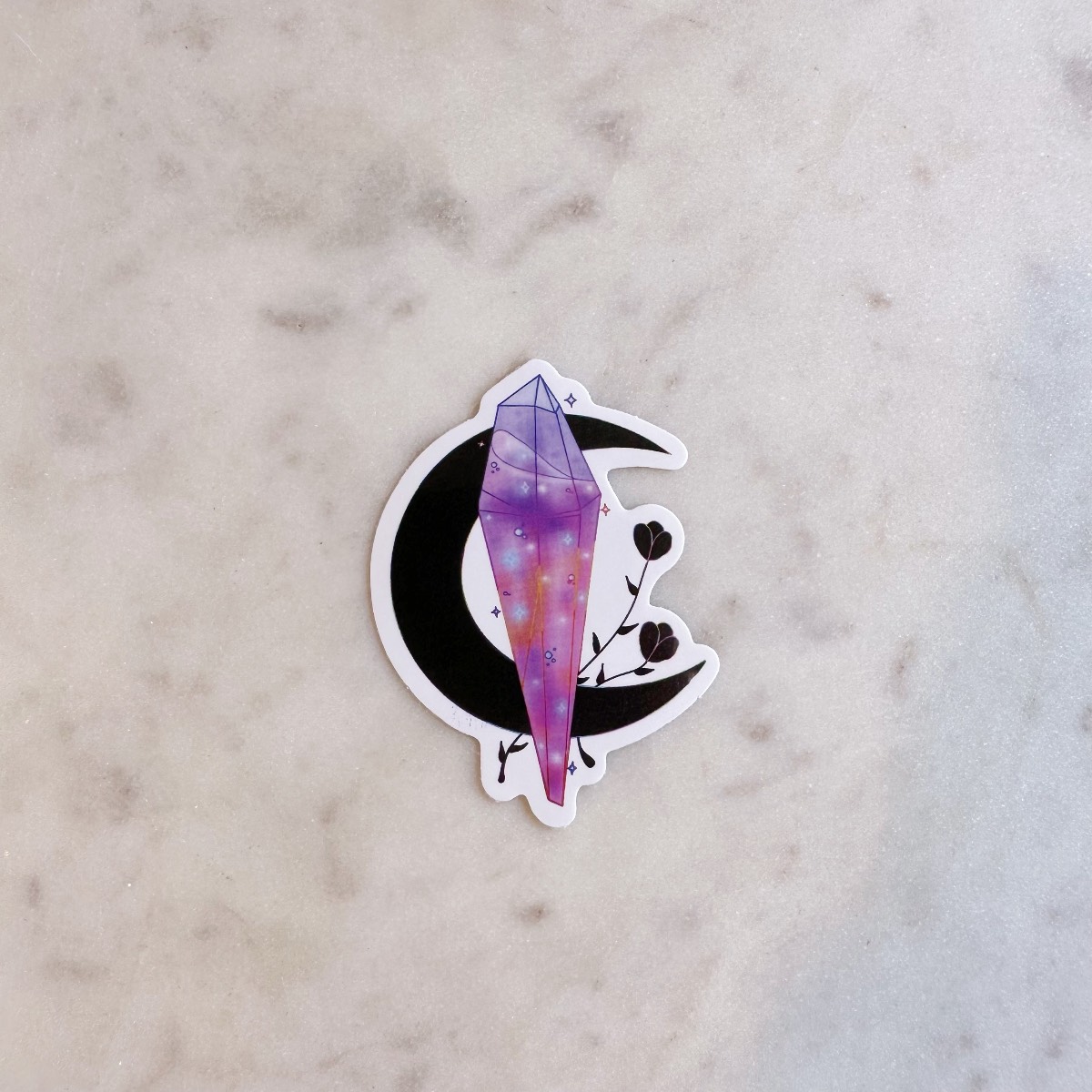 Crystal and Moon Water Resistant Vinyl Sticker