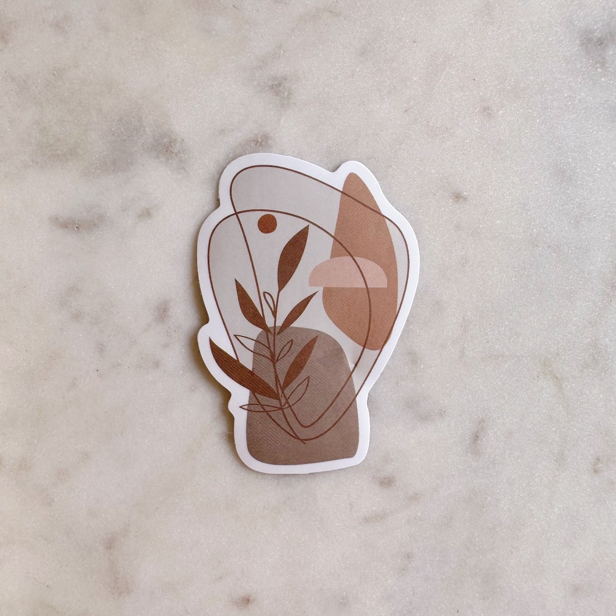 Organic Shapes with Plants Water Resistant Vinyl Sticker