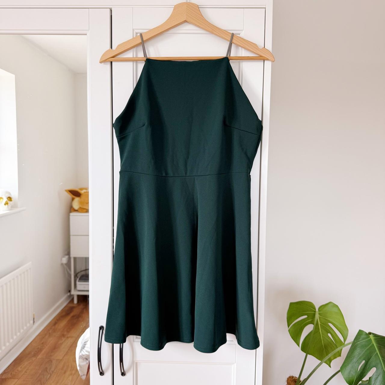 Missguided Green Low Back Strappy Mini Dress
