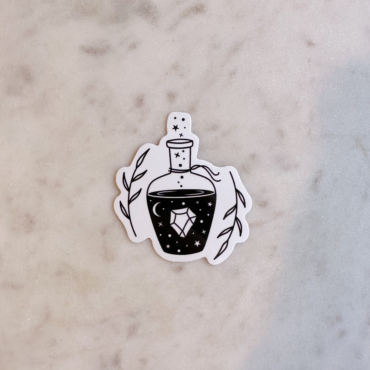 Moon and Stars Potion Bottle Water Resistant Vinyl Sticker
