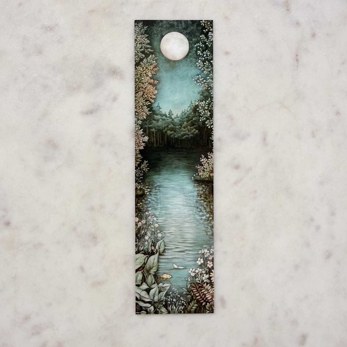 Moonlit Stream Double Sided Card Bookmark