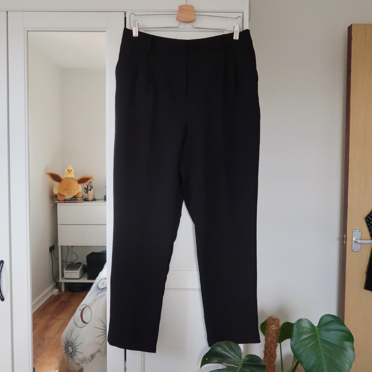 F&F Black Straight Leg High Waist Smart Trousers