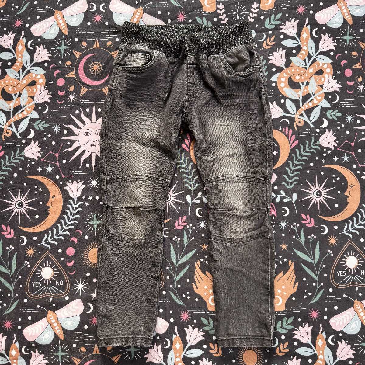 F&F Grey Acid Wash Adjustable Waist Jeans