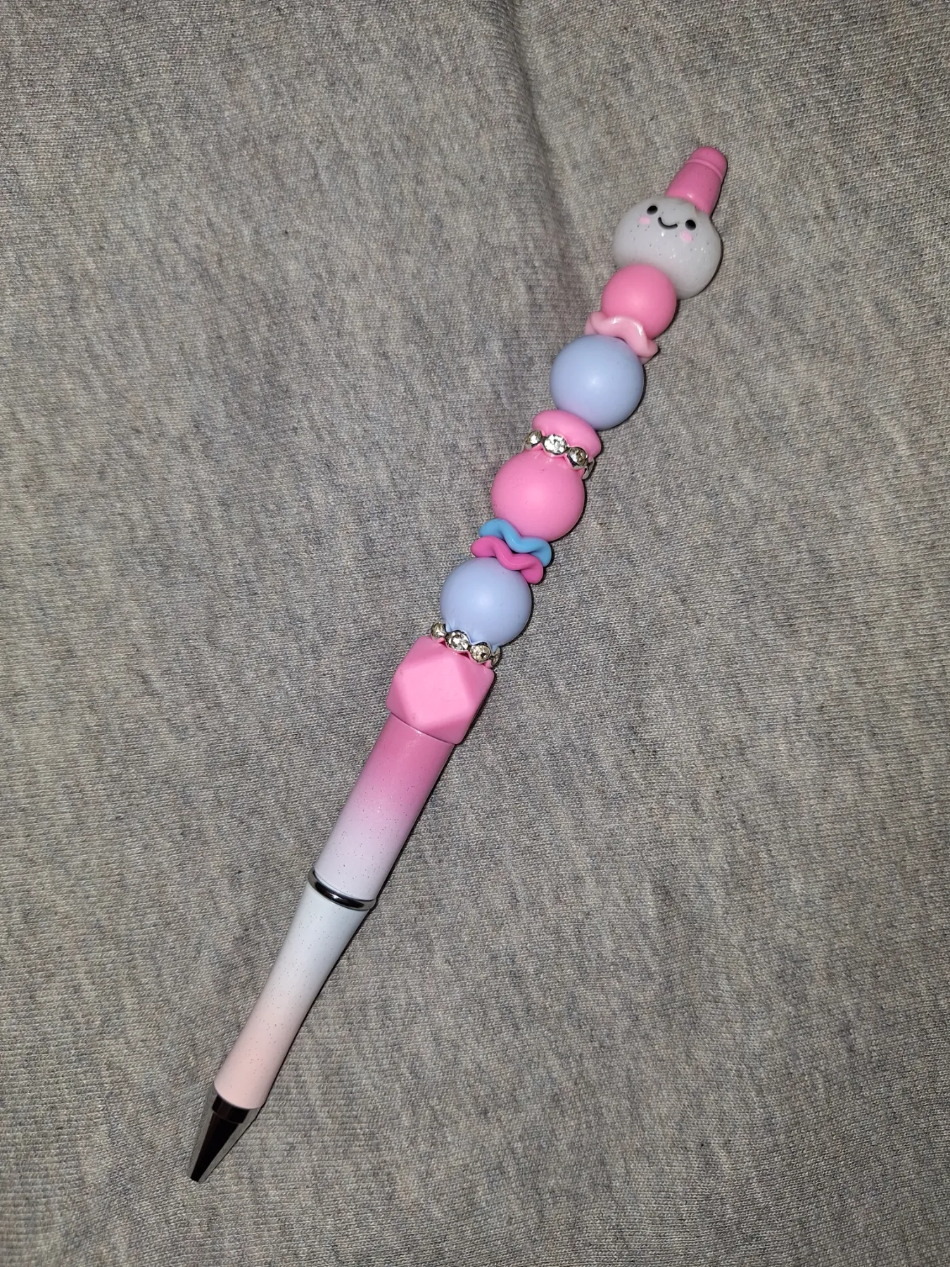 Handmade XL Pink Silicone Beaded Pen