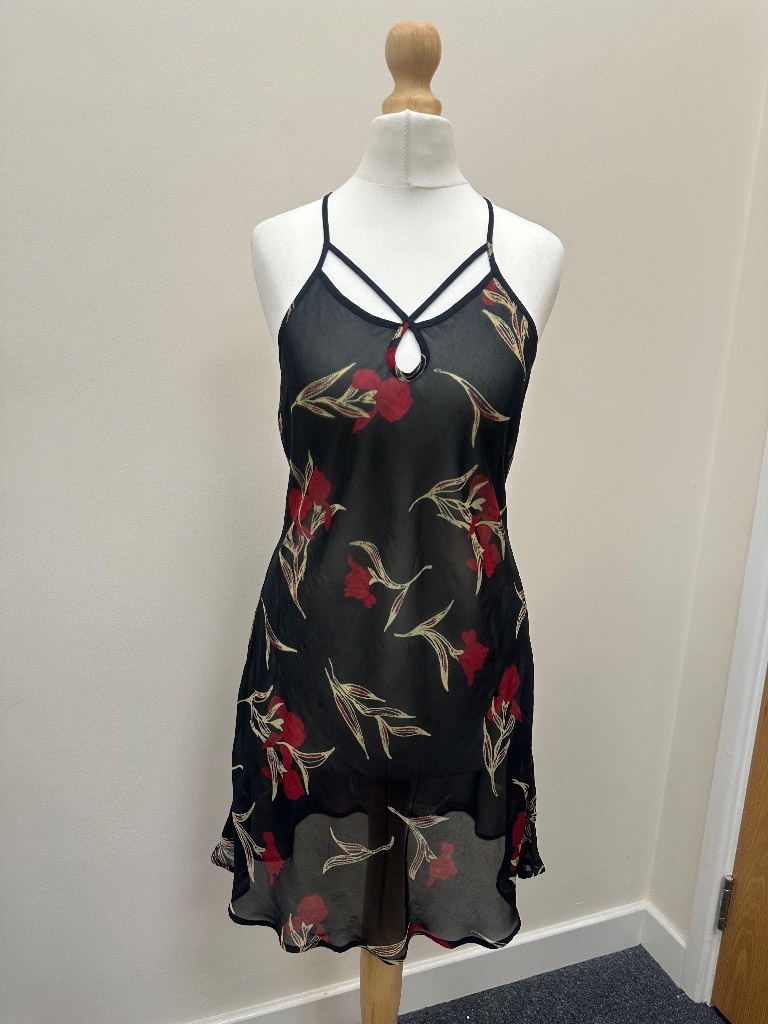 Giani Feroti Y2K floral sheer slip dress size medium