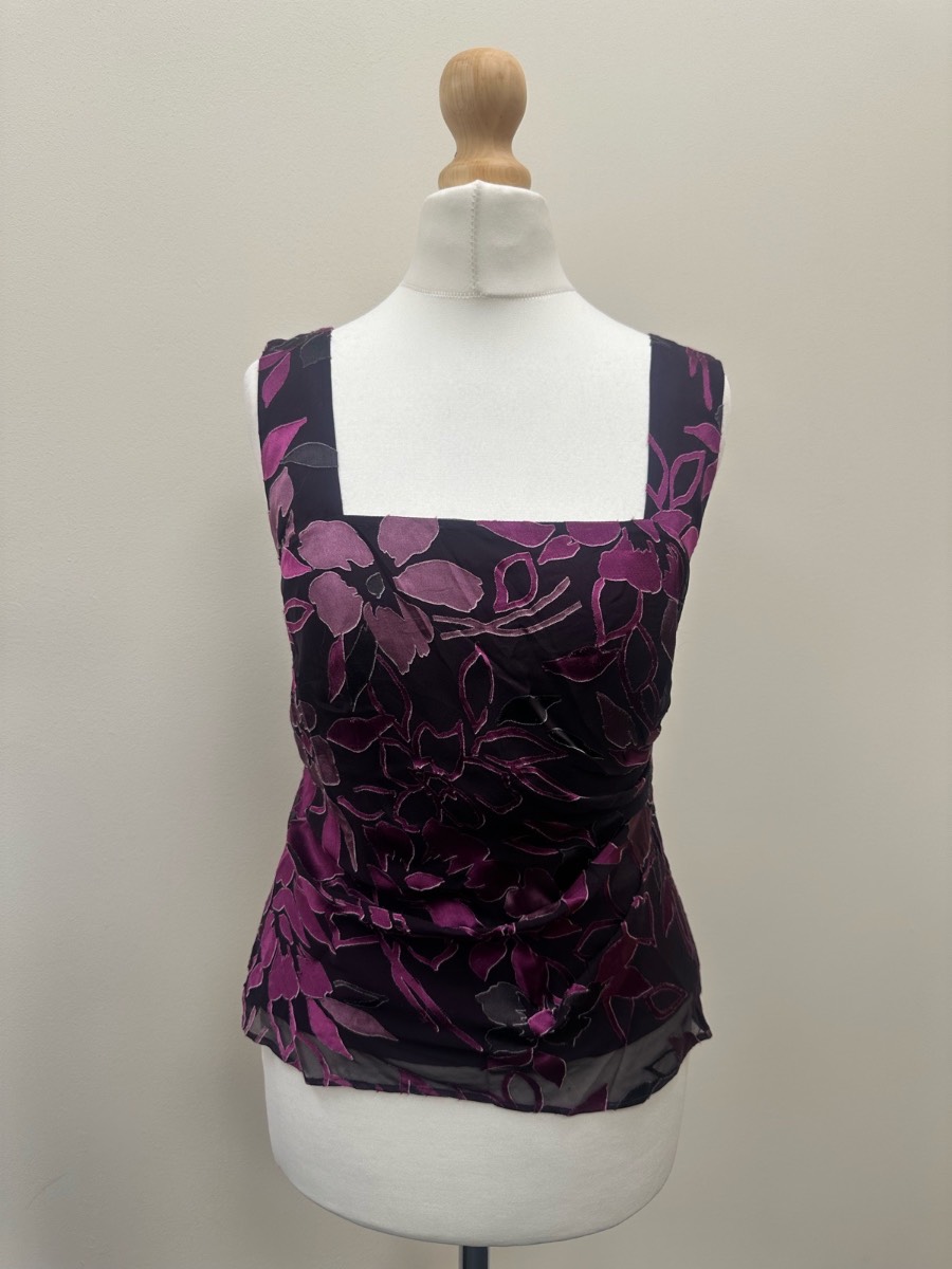 Alex & Co. Y2K Silk Blend Velvet Floral Tank Top Size 12
