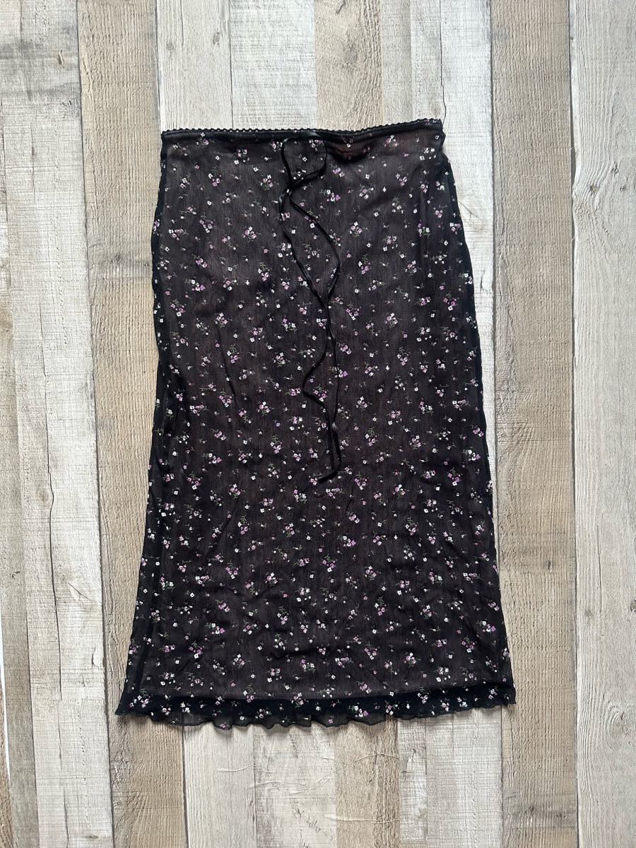Y2K Krisp Fairy Mesh Floral Midi Skirt Size 6