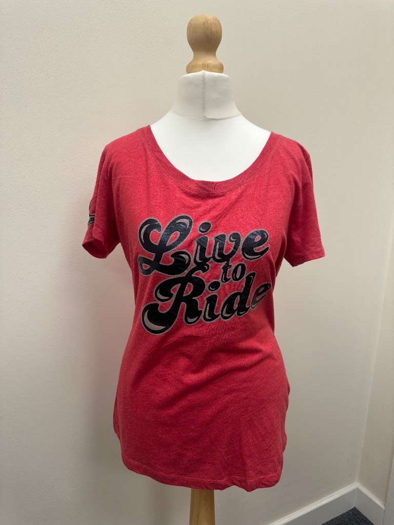 Harley Davidson short sleeve top size 10-12 Red graphic