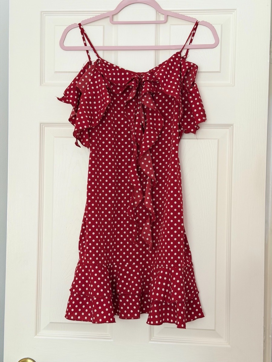 PLT Red Polka Dot Frill Dress UK 8 | Excellent Condition