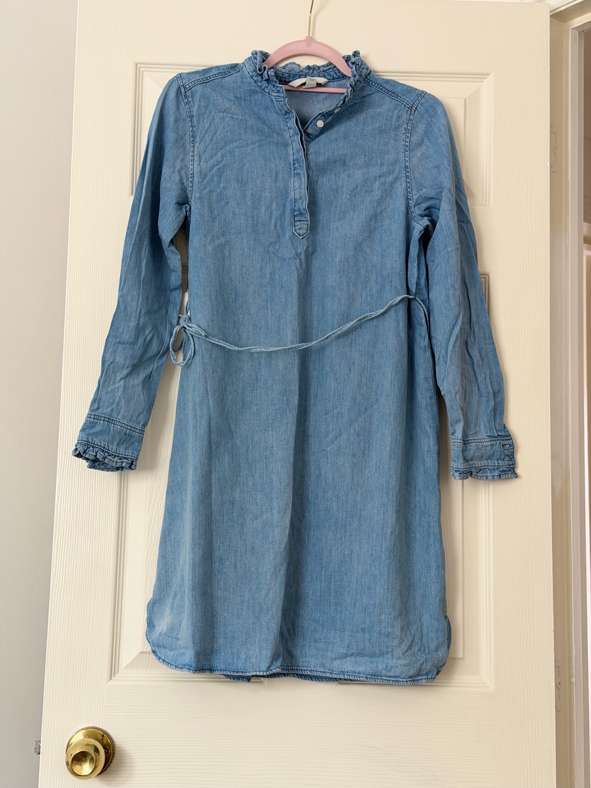 H&M Mama Denim Shirt Dress Blue XS