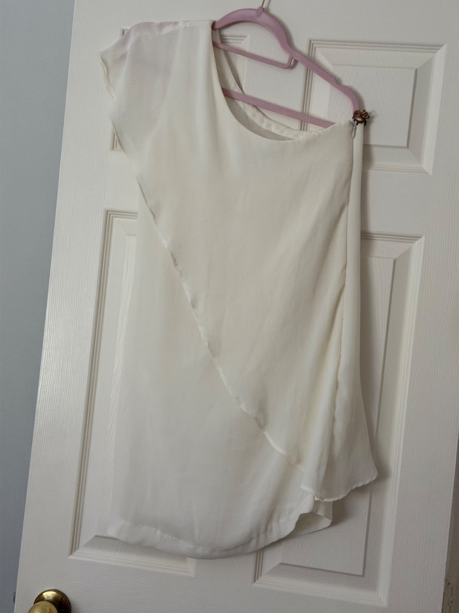 Zara White One-Shoulder Dress – Size XS