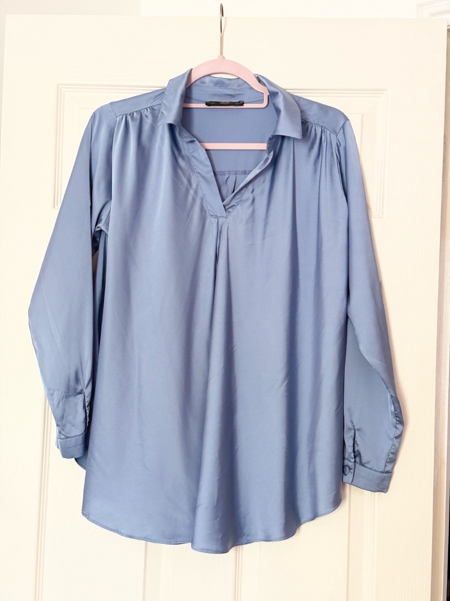 Bebe Plus Blue Blouse Size S