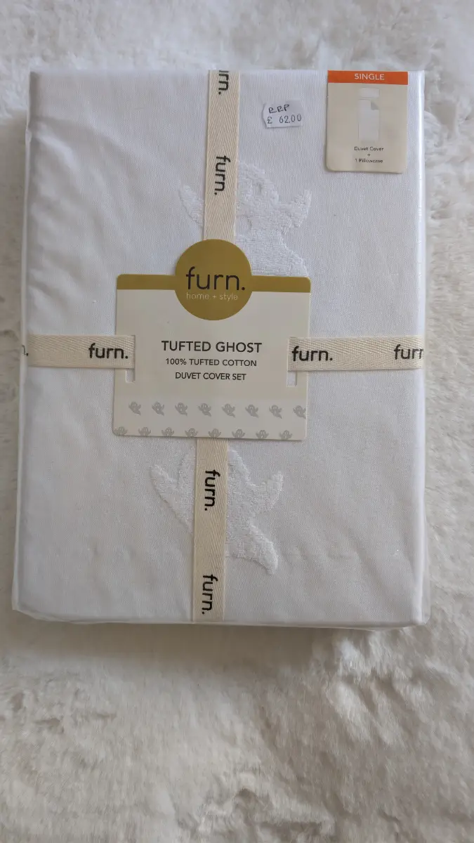 Single Furn Ghost Tufted 100% Cotton Duvet Cover Set