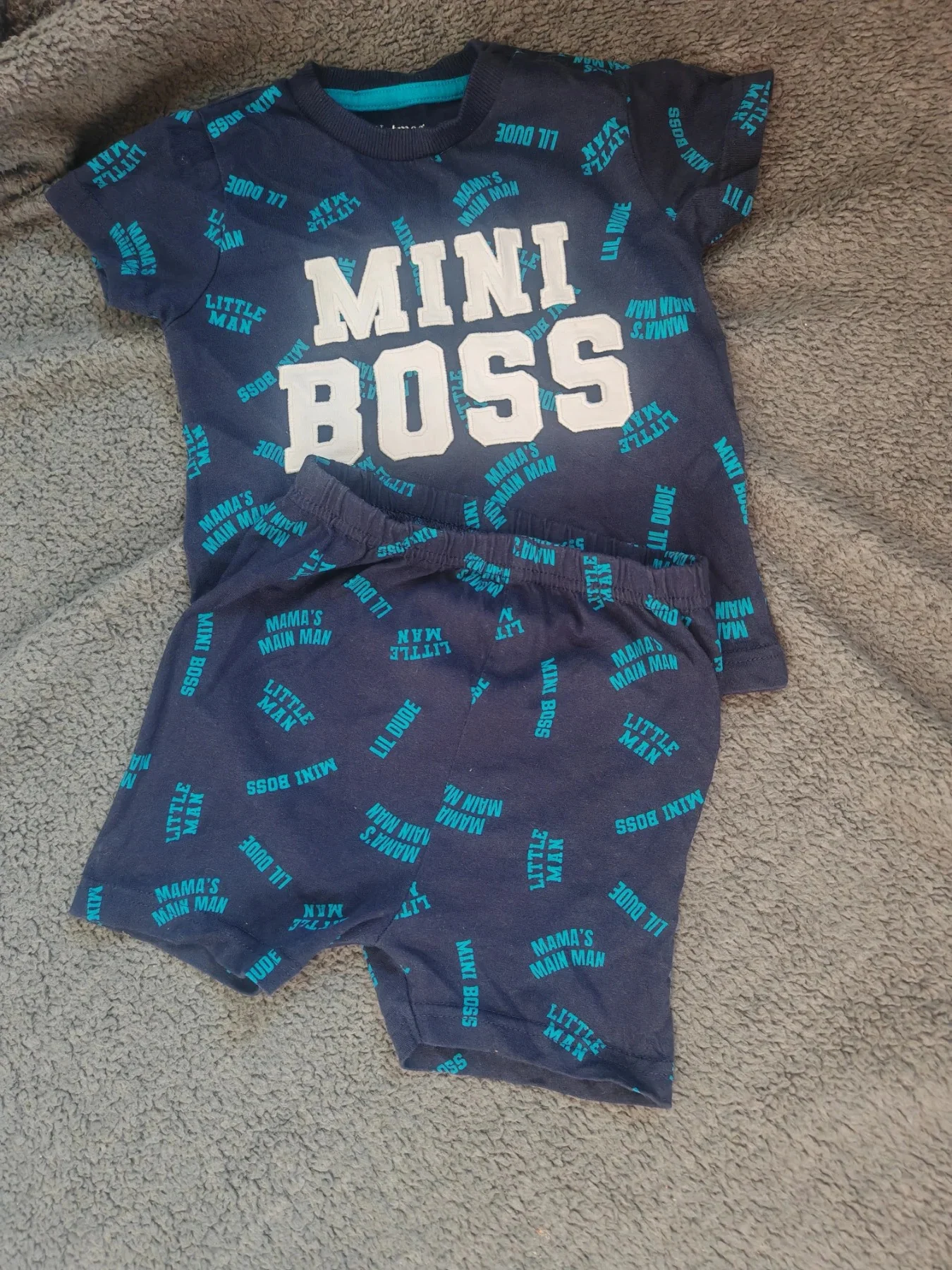 Mini boss shorts& t-shirt set