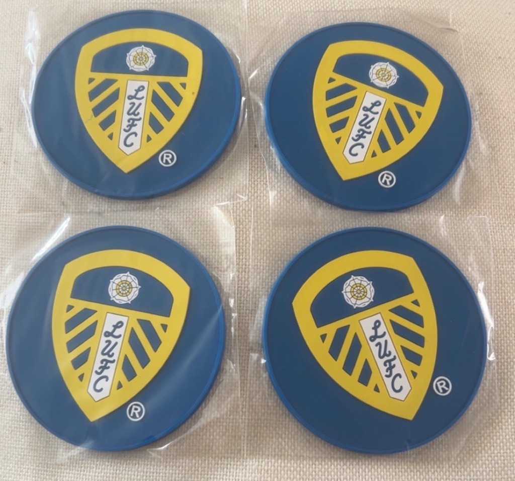 4 Leeds United silicone coasters